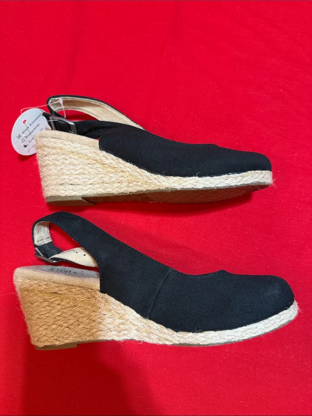 Croft & BarrowBlack Slingback Espadrille Wedges
